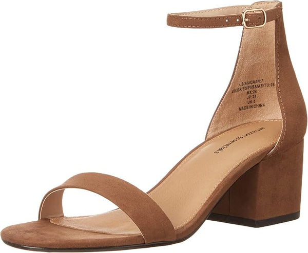 Women's Two Strap Ankle Strap Block Heel Sandal